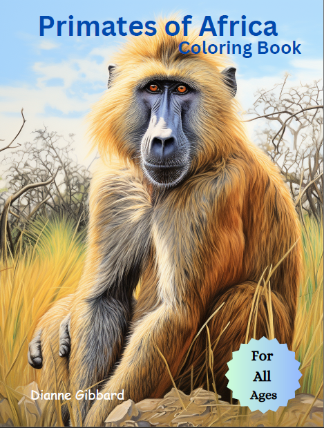 Primates of Africa Coloring Book