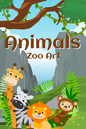 Animals & Zoo Arts Coloring Book  